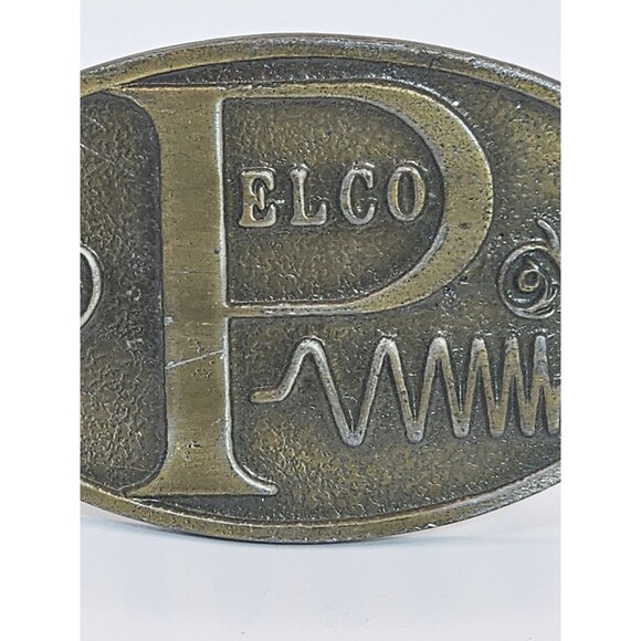 Vintage Pewter Pelco belt buckel Cast Metal Made In Tulsa 4in X 2.5 Size - Picture 4 of 8